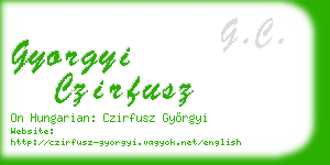 gyorgyi czirfusz business card